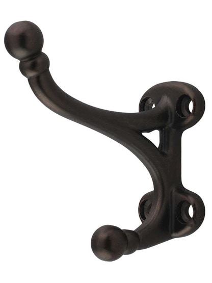 Double Utility Hook with Circular Heads in Refined Bronze.